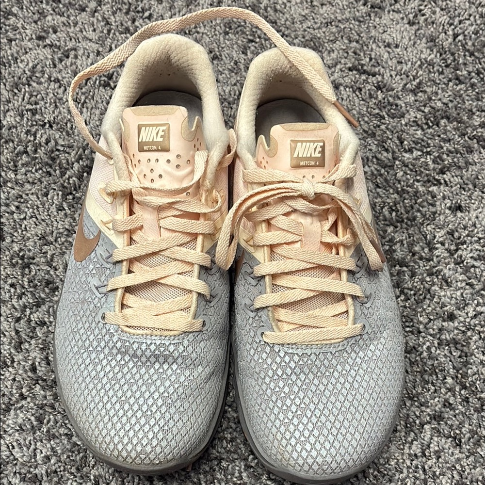 Nike Beige and Gray Athletic Shoes